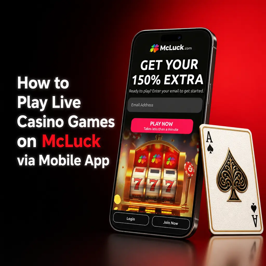 Playing live casino games on McLuck via mobile app