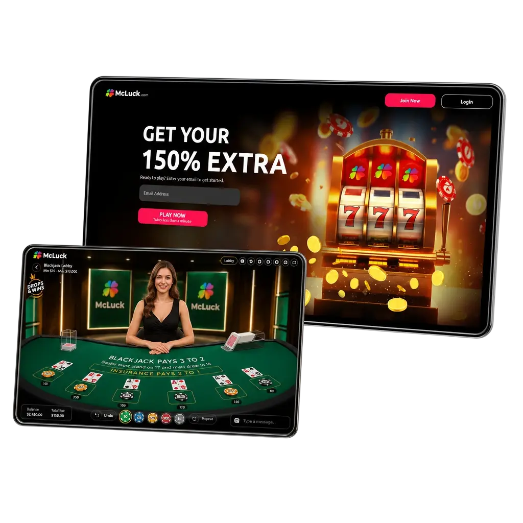 Live dealer streaming a casino table game on McLuck