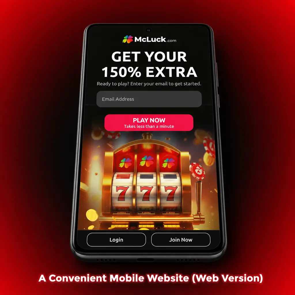McLuck mobile website loaded in a phone browser