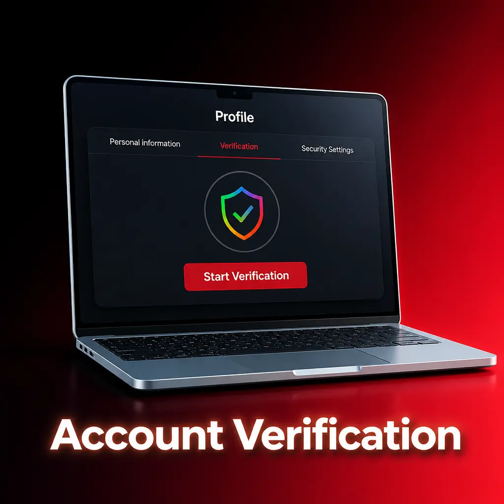 Player completing account verification on McLuck