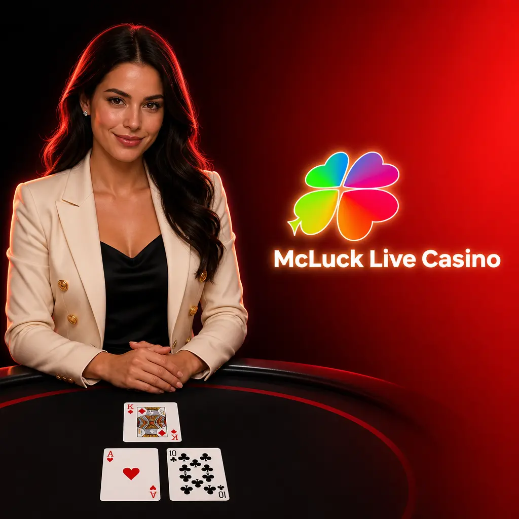 Live dealer studio floor with blackjack, roulette and baccarat tables